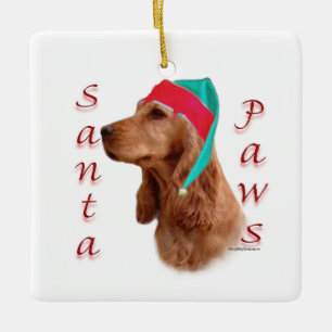 Engelse Cocker Spaniel (rood) Santa Paws Keramisch Ornament