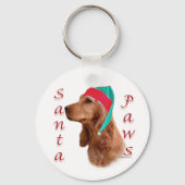Engelse Cocker Spaniel (rood) Santa Paws Sleutelhanger (Voorkant)