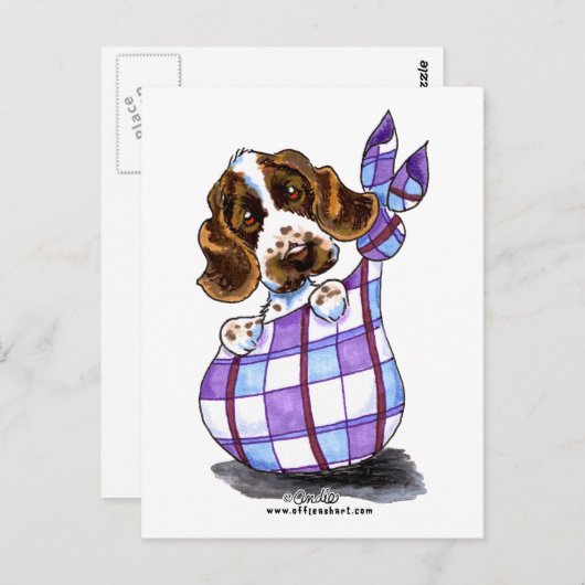 Engelse Cocker Spaniel Sack Puppy Briefkaart (Voorkant / Achterkant)