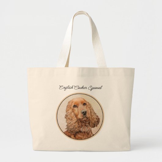 Engelse Cocker Spaniel Schilderen Originele Hond K Grote Tote Bag (Voorkant)