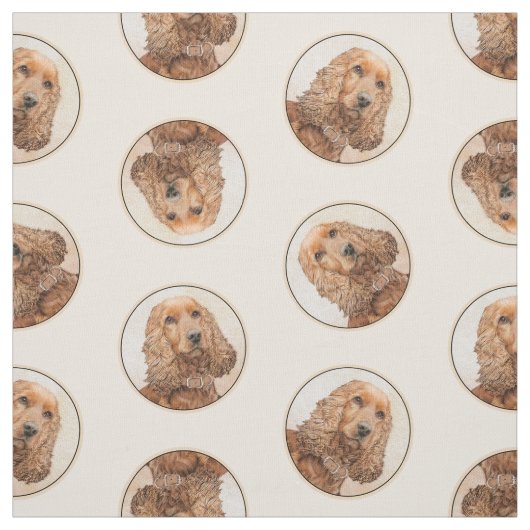 Engelse Cocker Spaniel Schilderen Originele Hond K Stof (Swatch)