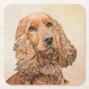 Engelse Cocker Spaniel Schilderij - Originele Hond Kartonnen Onderzetters