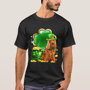 Engelse Cocker Spaniel Shamrock Irish Saint St Pat T-shirt