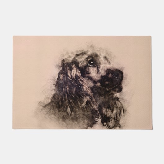 Engelse Cocker Spaniel Sketch Deurmat (Voorkant)