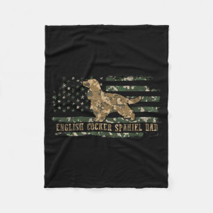Engelse Cocker Spaniel Vader Camo Amerikaanse Vlag Fleece Deken