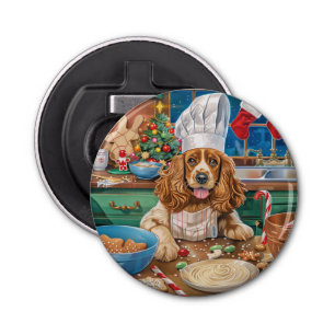 Engelse Cocker Spaniel Vakantie Bakken: Kerstmis Button Flesopener