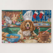 Engelse Cocker Spaniel Vakantie Bakken: Kerstmis Legpuzzel (Horizontaal)