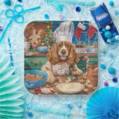 Engelse Cocker Spaniel Vakantie Bakken: Kerstmis Papieren Bordje (Feest)