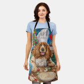 Engelse Cocker Spaniel Vakantie Bakken: Kerstmis Schort (Gedragen)