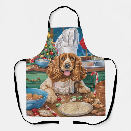 Engelse Cocker Spaniel Vakantie Bakken: Kerstmis Schort (Voorkant)