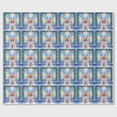 Engelse Cocker Spaniel Verpleegsterspost Kerstmanh Cadeaupapier (Vlak)