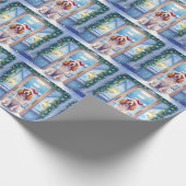 Engelse Cocker Spaniel Verpleegsterspost Kerstmanh Cadeaupapier (Hoek)
