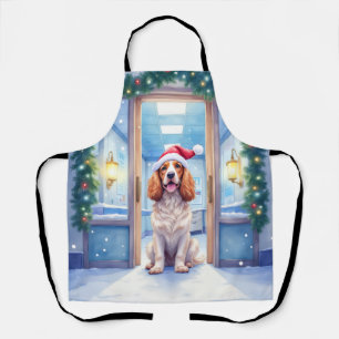 Engelse Cocker Spaniel Verpleegsterspost Kerstmanh Schort