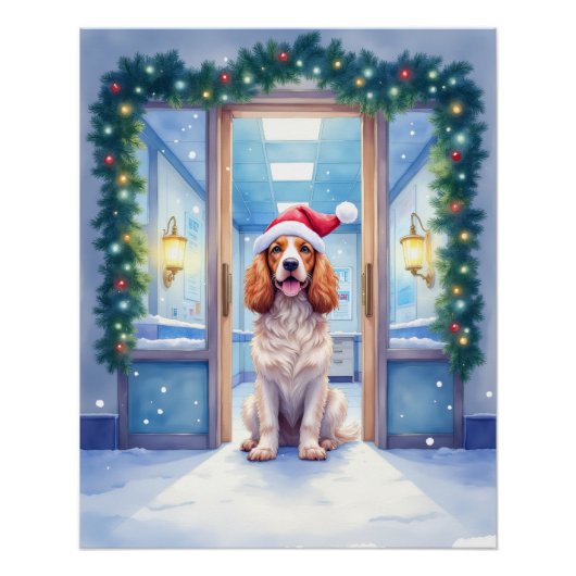Engelse Cocker Spaniel Verpleegsterspost Kerstmann Perfect Poster (Voorkant)