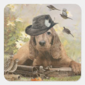 Engelse Cocker Spaniel Vierkante Sticker (Voorkant)