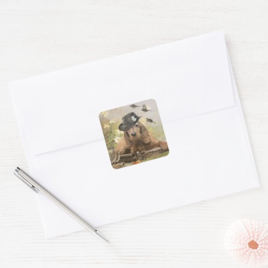 Engelse Cocker Spaniel Vierkante Sticker (Envelop)