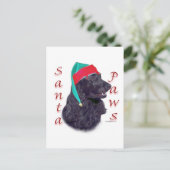 Engelse Cocker Spaniel (zwart) Santa Paws Feestdagenkaart (Staand voorkant)
