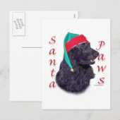 Engelse Cocker Spaniel (zwart) Santa Paws Feestdagenkaart (Voorkant / Achterkant)