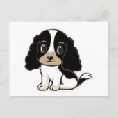 engelse cocker spaniel zwart wit en tan cartoon briefkaart (Voorkant)