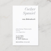 Engelse Cocker Spaniel zwart wit Visitekaartje (Achterkant)