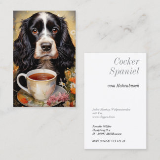 Engelse Cocker Spaniel zwart wit Visitekaartje