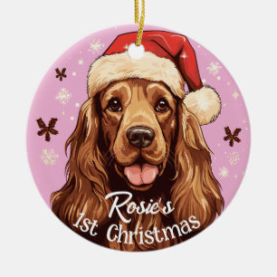 Engelse Cocker Spaniel's Eerste Kerstmis Keramisch Ornament