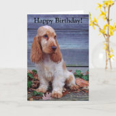 Engelse Cocker Spaniels Kaart (Gele Bloem)