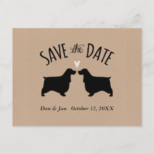 Engelse Cocker Spaniels Wedding Save the Date Aankondigingskaart