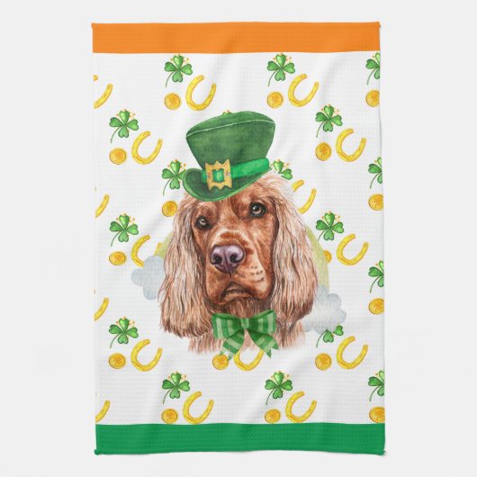 Engelse Cocker Vakantiehuis Decoratie St. Patrick' Theedoek (Verticaal)