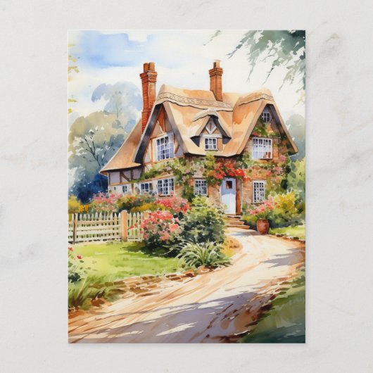 Engelse Cottage Briefkaart (Voorkant)