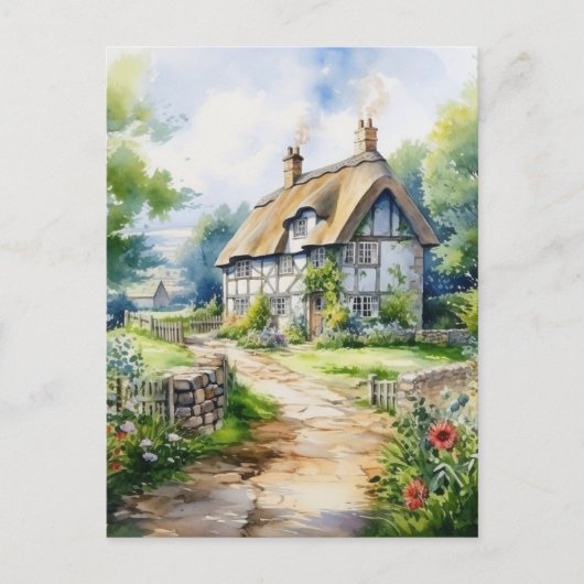 Engelse cottage briefkaart (Voorkant)