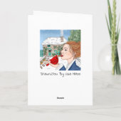 Engelse cottage en kardinaal winterdag blanco kaart (Achterkant)