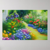 Engelse Cottage Flower Garden Poster (Voorkant)