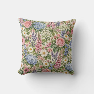 Engelse Cottage Garden Bloempatroon Kussen