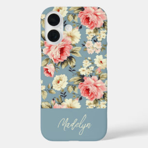 Engelse Cottage Garden Flowers gepersonaliseerd iPhone 16 Hoesje