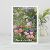 Engelse Cottage Garden Invitation Kaart (Staand voorkant)