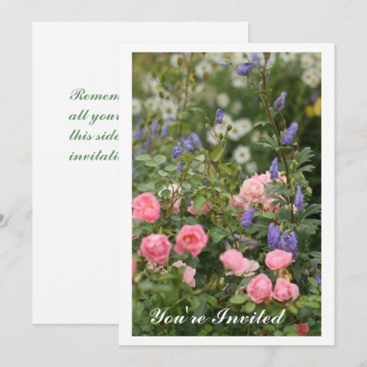 Engelse Cottage Garden Invitation Kaart (Voorkant / Achterkant)