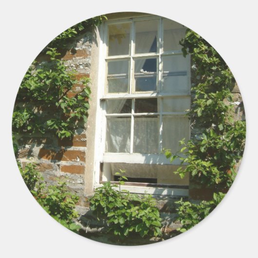 Engelse Cottage I Charmant Ronde Sticker (Voorkant)