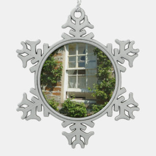 Engelse Cottage I Charmant Tin Sneeuwvlok Ornament