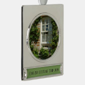 Engelse Cottage I Charmerend Verzilverd Banner Ornament (Rechts)