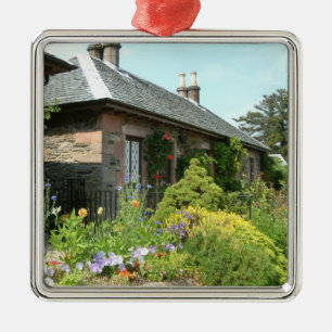 Engelse Cottage II met bloementuin fotografie Metalen Ornament