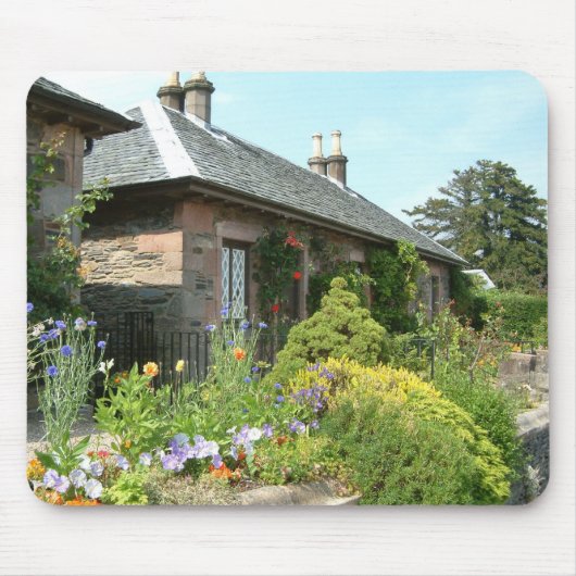 Engelse Cottage II met bloementuin fotografie Muismat (Voorkant)