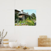 Engelse Cottage II met bloementuin fotografie Poster (Keuken)