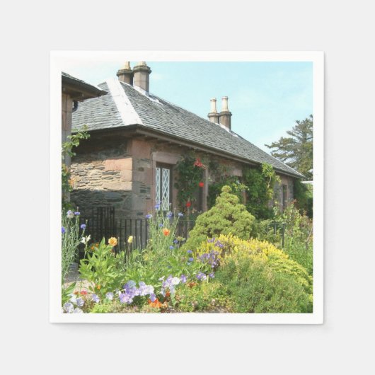 Engelse Cottage II met bloementuin fotografie Servet (Voorkant)