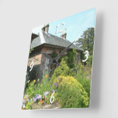Engelse Cottage II met bloementuin fotografie Vierkante Klok (Hoek)