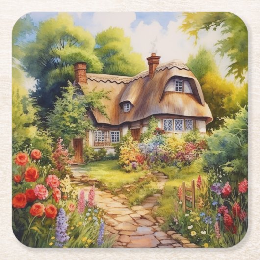 Engelse Cottage Kartonnen Onderzetters (Voorkant)