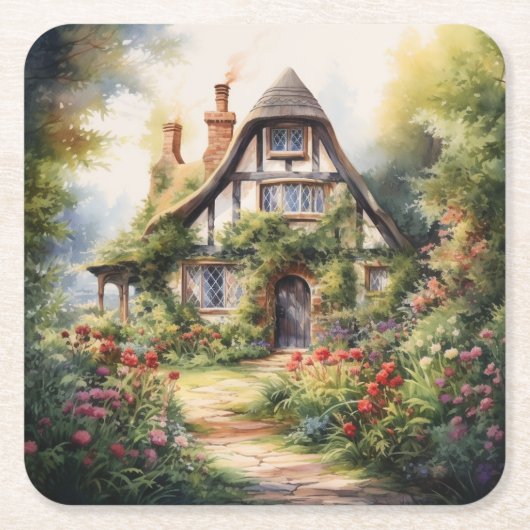 Engelse Cottage Kartonnen Onderzetters (Voorkant)