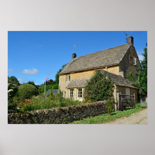 Engelse cottage met tuin poster (Voorkant)