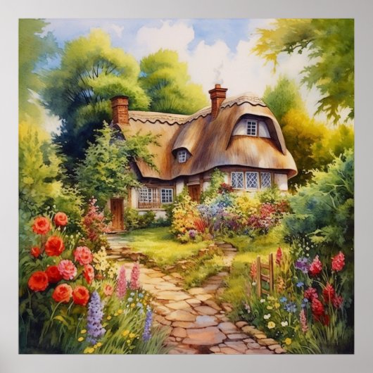 Engelse cottage poster (Voorkant)