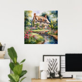 Engelse Cottage Poster (Thuiskantoor)